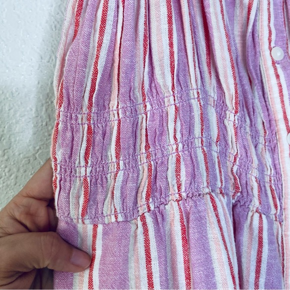 Universal Thread NEW Linen Blend Striped Button Front Tie Straps Sundress XXL - Picture 6 of 8